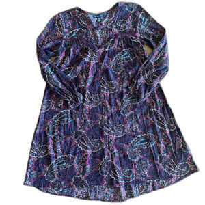 American Eagle Purple Paisley Print Dress Women's XXS